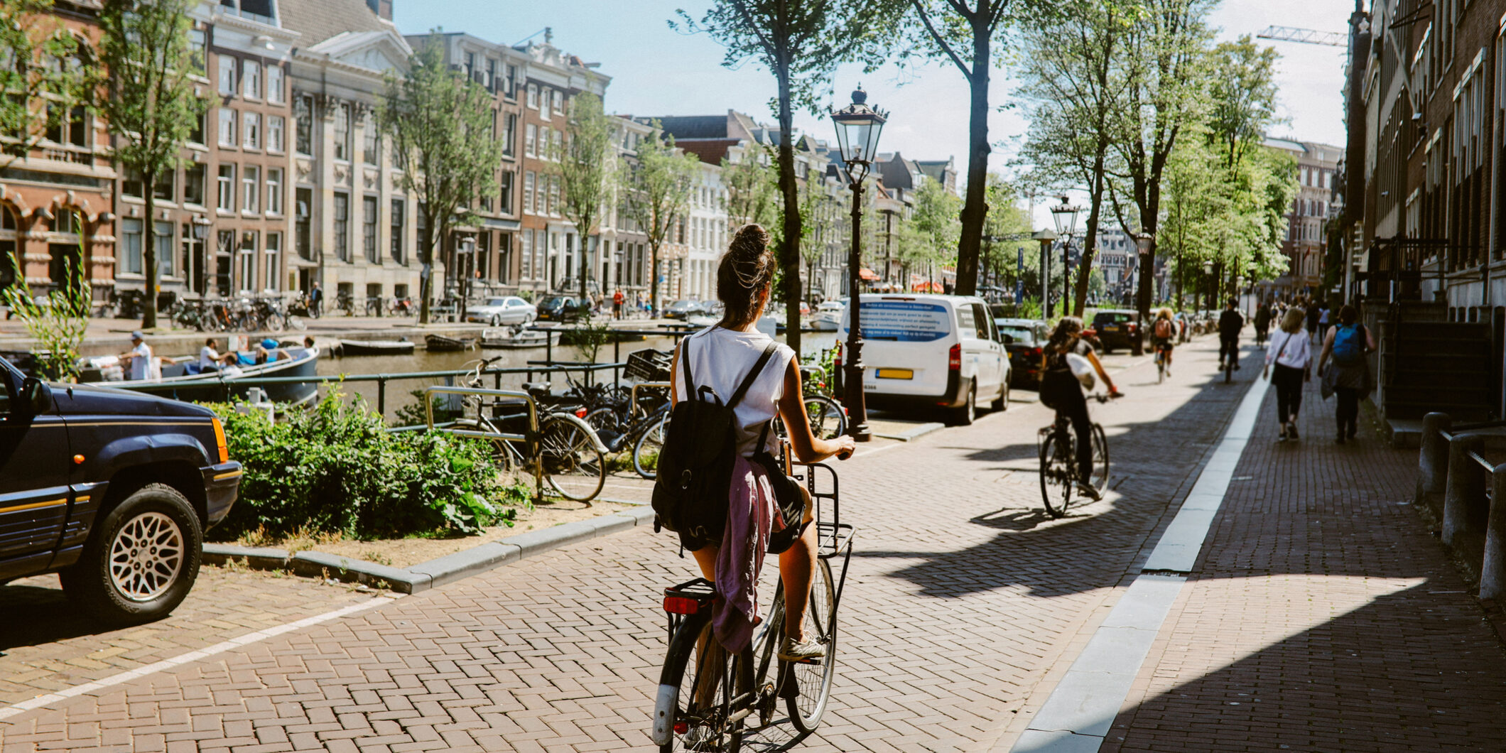 cycling commute in Amsterdam, the Netherlands